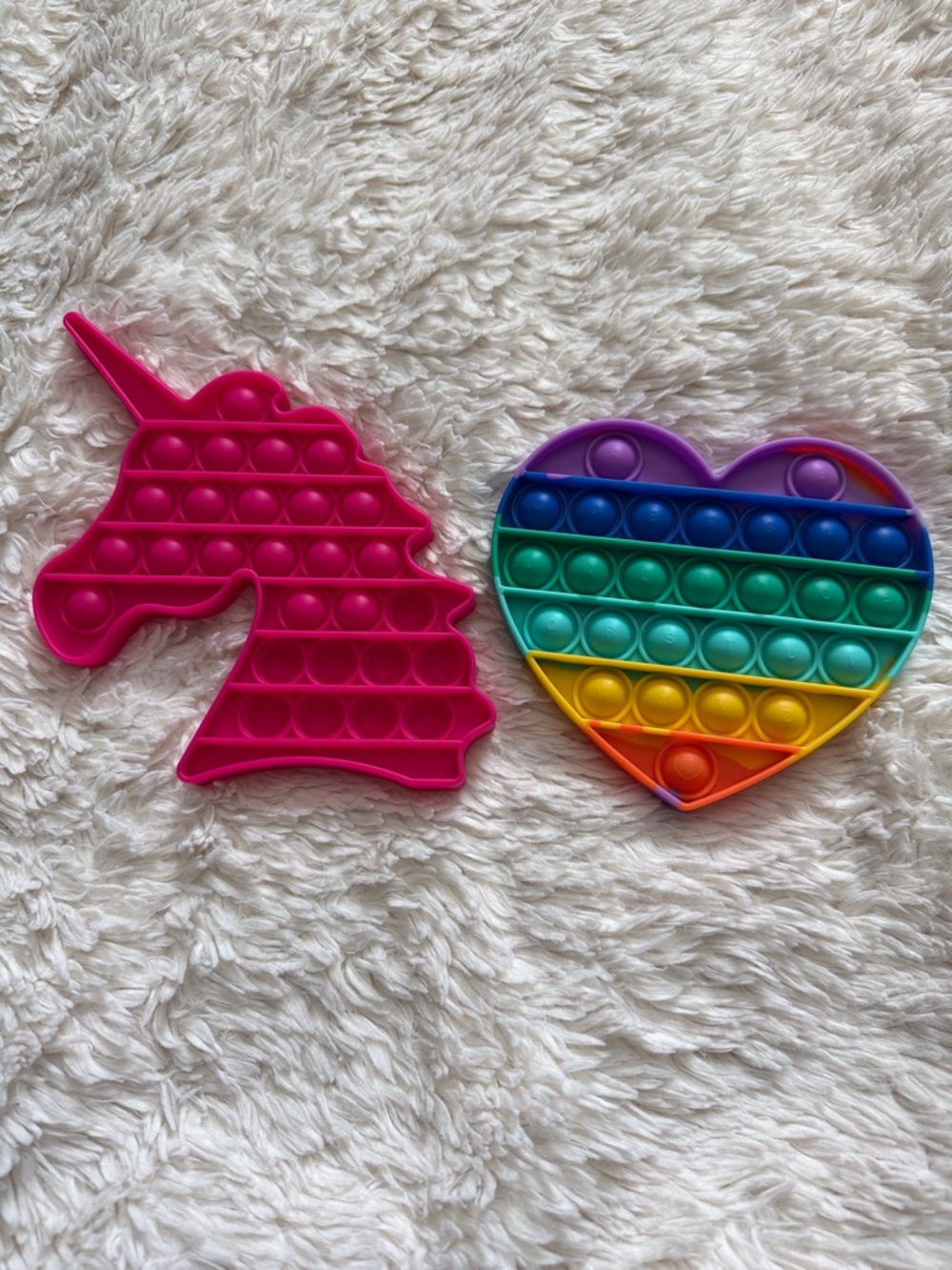 Unicorn Pink & Rainbow Heart Sensory Pop-It Fidget Set